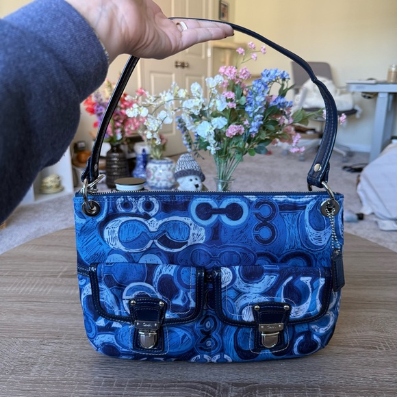 Coach Handbags - Coach Poppy Denim Print Hippie 19882